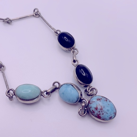 💝 Natural Stone Silver 925 Necklace Vintage - Picture 8 of 10